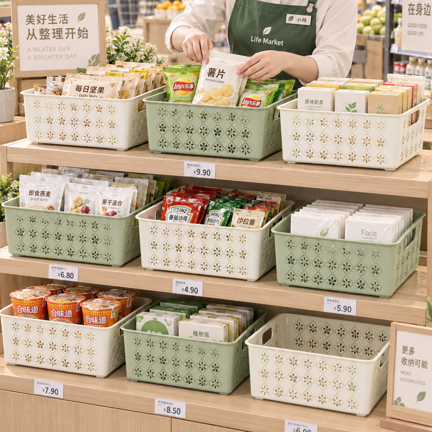 梅花幼儿园医院超市收纳盒