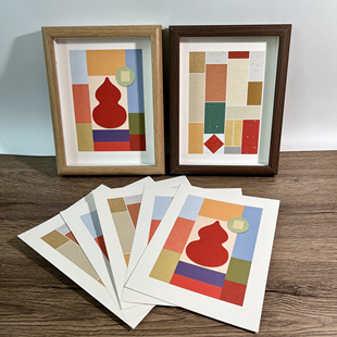 空白书法小纸拼接半生熟软卡DIY相框摆件国风书法定制新中式摆台