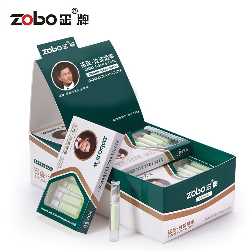 zobo正牌一次性烟嘴过滤器维生素C纤维棉粗细支香烟三重过滤嘴男