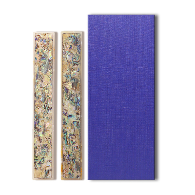 赋比兴 国家非遗 镶嵌螺钿玉镇尺 精品天然玉石书法创意镇纸 文房