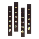 中式 赋比兴 精品实木书法创意镇尺 镶嵌螺钿黑檀木镇尺 国家非遗