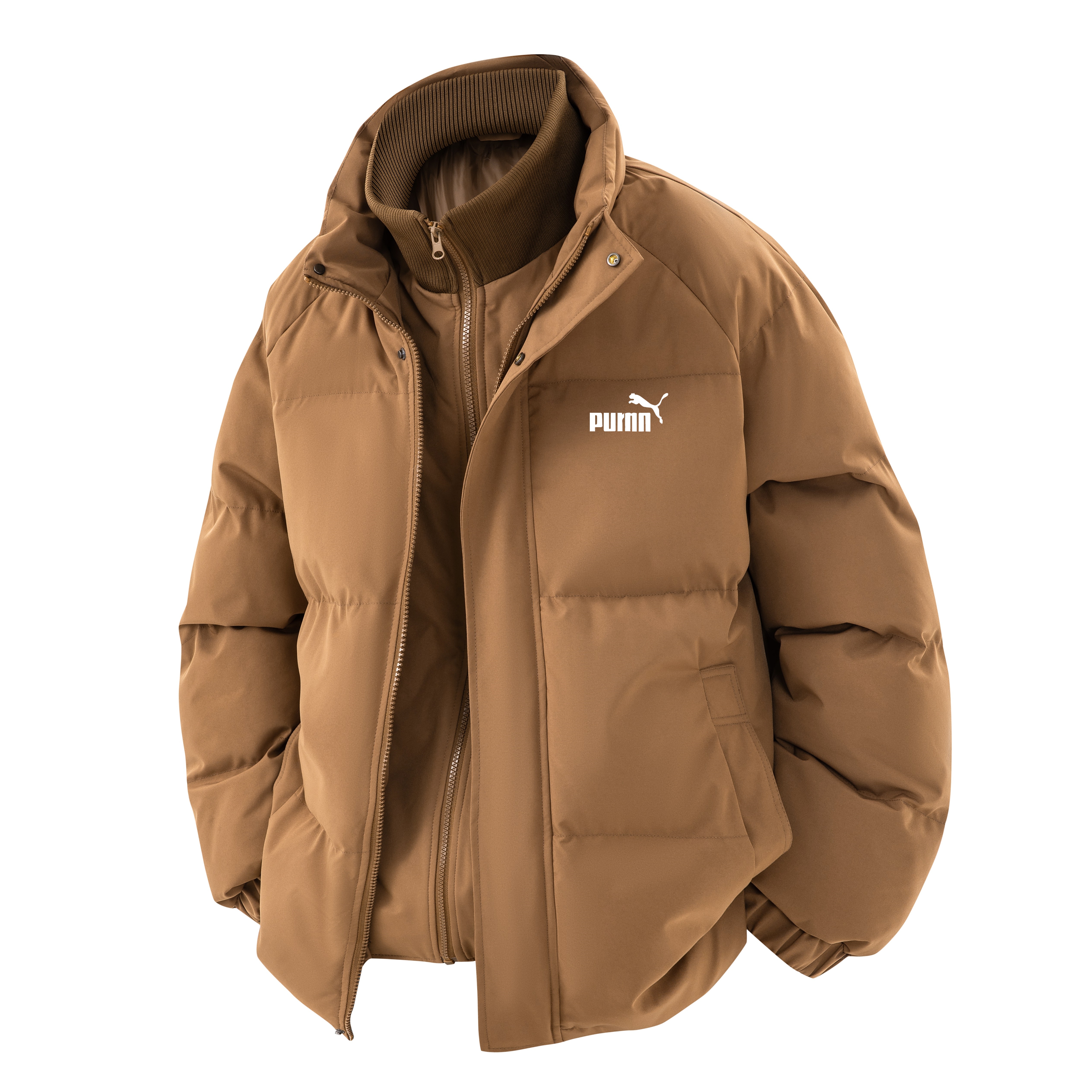 假两件宽松百搭保暖羽绒棉服