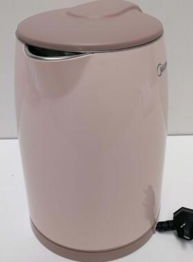 Midea/美的H415E2J电热水壶1.5L304不锈钢防烫两层自动断烧水壶