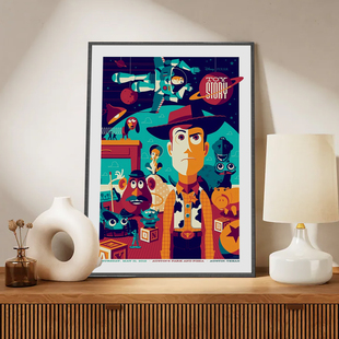 玩具总动员海报装饰画客厅墙画男孩卧室壁画ToyStory动漫卡通挂画