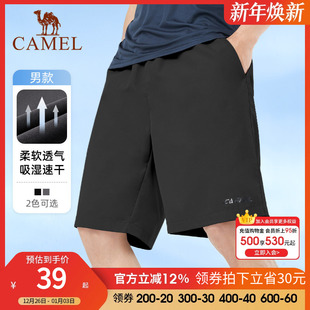 透气弹力休闲宽松跑步五分裤 骆驼运动短裤 薄款 速干2025夏季 潮 男士