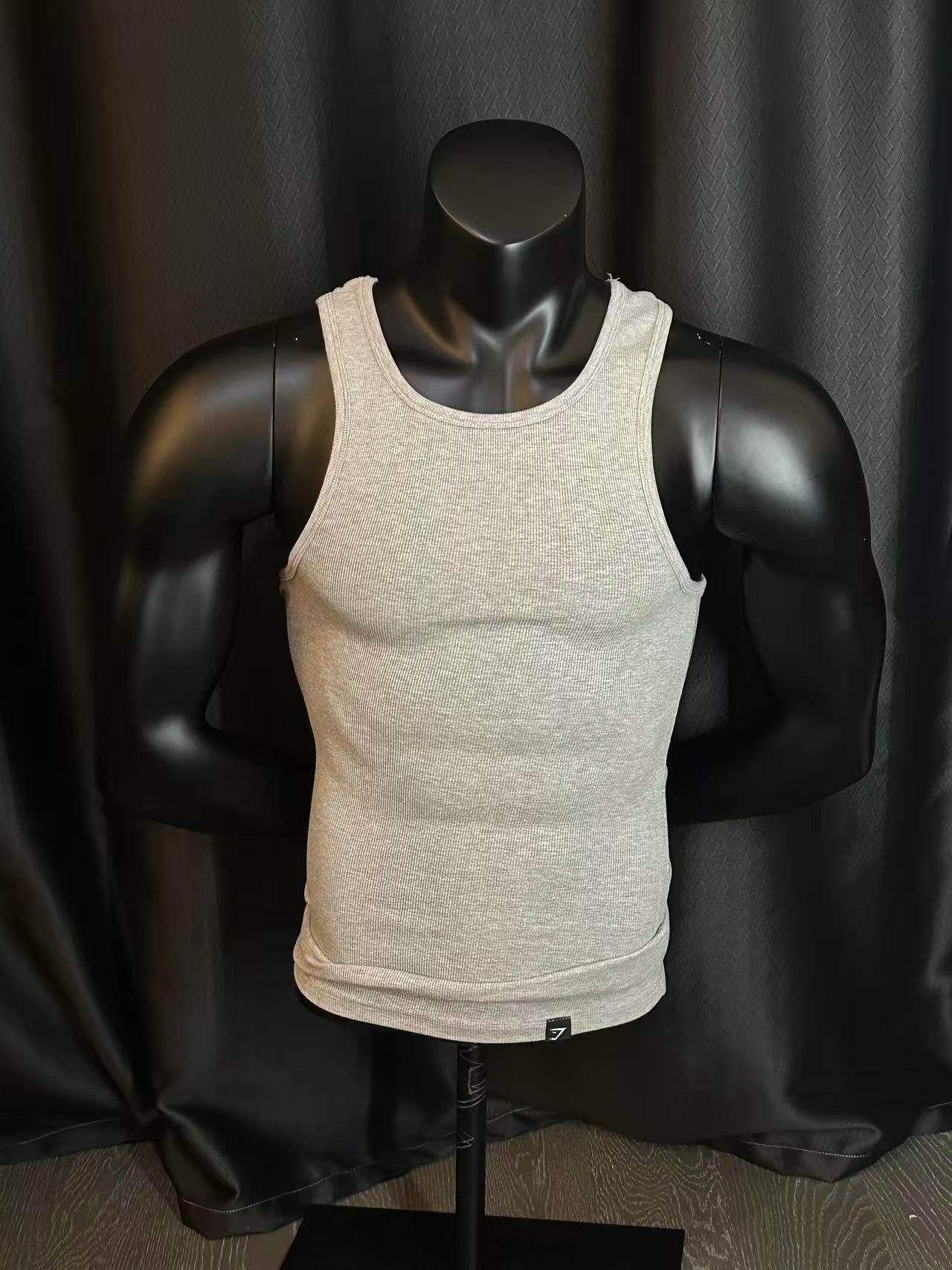 thumbnail for Gmyshark Ribbed Tank Threaded Super-Elastic 3D Vest for Sports and Fitness to Show Off Your Figure