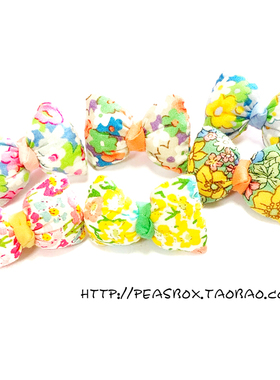 豌豆铺Peas box |碎花小蝴蝶结约克夏泰迪马尔济斯幼犬宠物头花