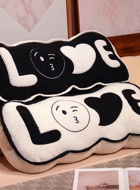 ins风NICE靠枕女生沙发love枕头靠背民宿简约北欧风good客厅抱枕