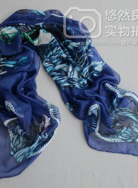 桑蚕丝大方巾骷髅图案