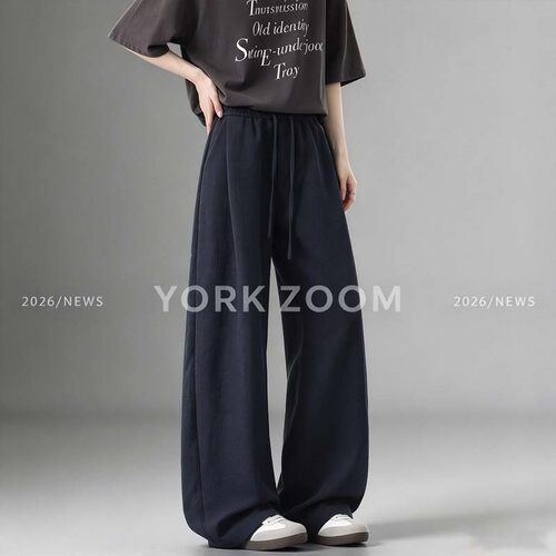 York Zoom秋季新品潮流卫裤男女微喇休闲裤cleanfit弯刀拉链裤