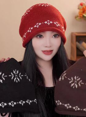 显脸小保暖堆堆帽方圆脸女秋冬