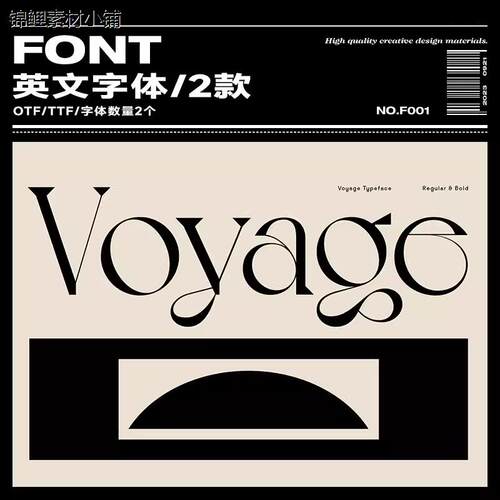 【2个字重】VJ-type Voyage Regular Bold 精致优雅俏皮字体包otf