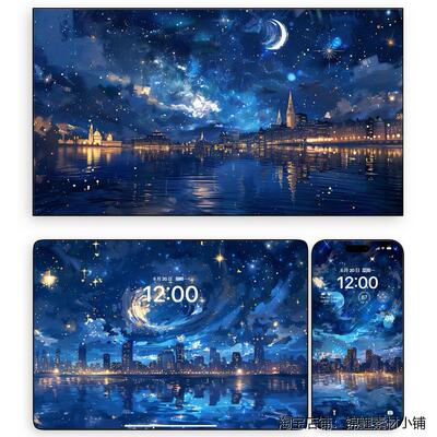6张梵高风格城市星夜 电脑平板iPad手机iPhone锁屏壁纸4K超清图片