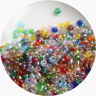 国产优质4mm幻彩透明米珠 手工diy手链串珠材料配件散珠穿孔项链