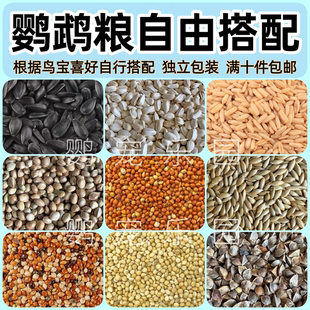 鹦鹉自配鸟粮玄凤牡丹小太阳和尚虎皮鸟食谷子瓜子亚麻子鹦鹉鸟粮