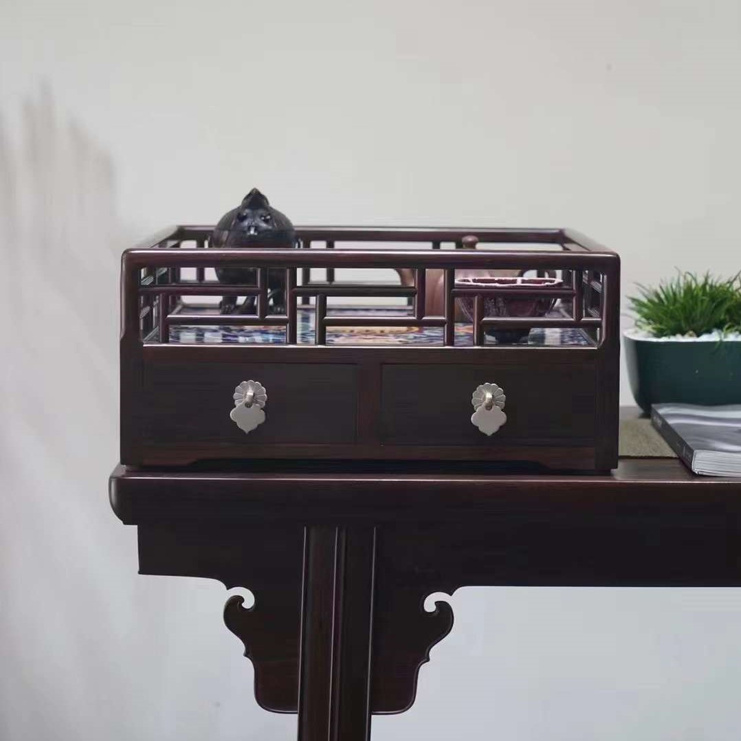 明式家具经典：老挝大红酸枝王世襄收藏款都承盘复刻/都珍盘