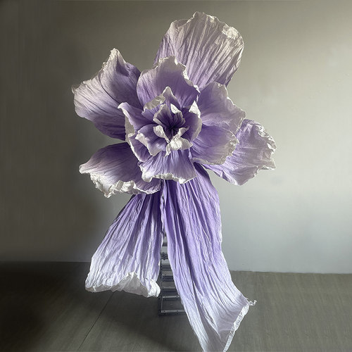 婚庆仿真手工纸艺花巨型纸花大型褶皱美塑花婚礼舞台背景装饰花艺