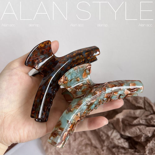 新款法式高级感醋酸抓夹发量多