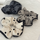 早秋新款 高级感大肠发圈复古优雅小香风波点发绳丸子头头绳头饰女