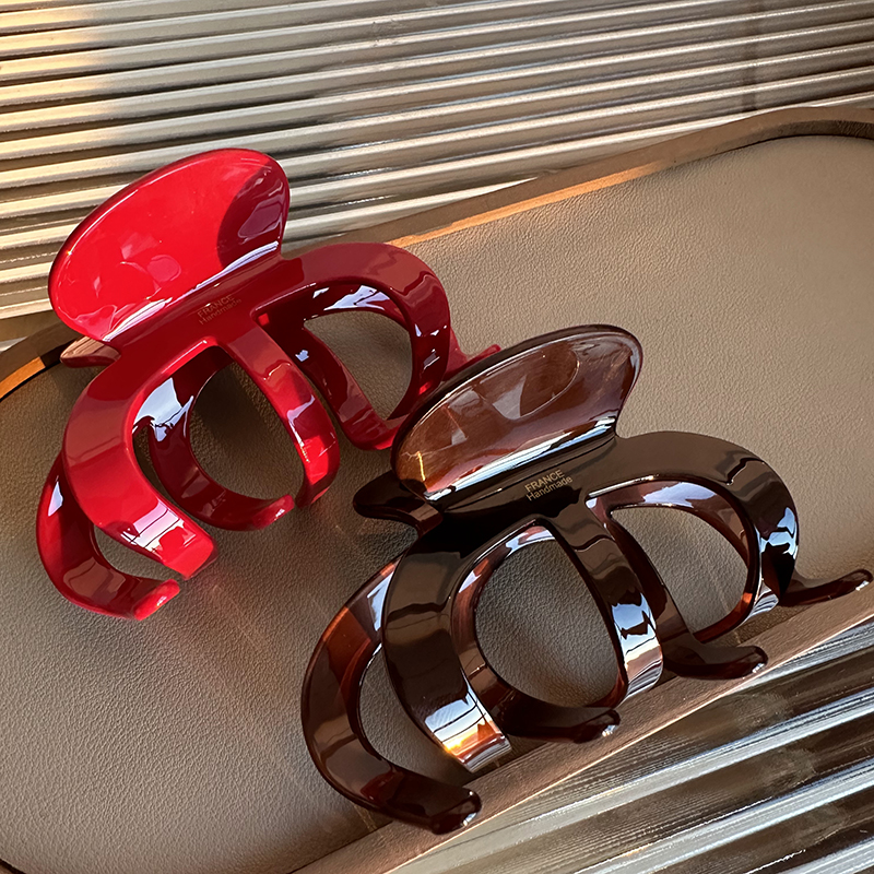 韩国秋冬巧克力美拉德抓夹醋酸