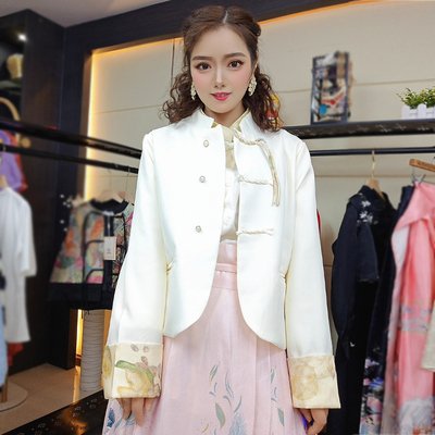 新中式国风短款立领拼接西服外套