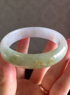 A货天然糯冰种翡翠手镯