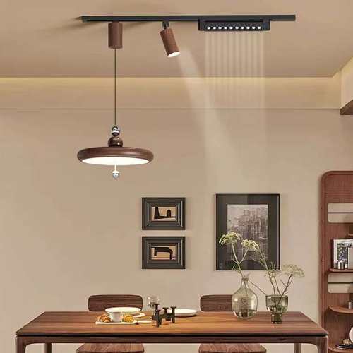 轨道高级感中古风格餐厅吧台吊灯