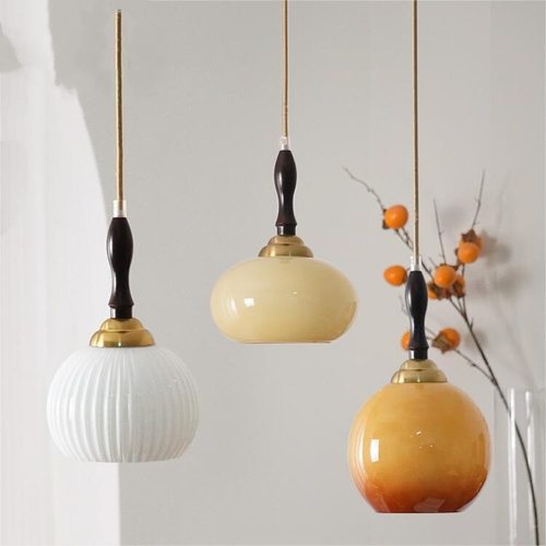 中古vintage柿子餐厅吊灯侘寂复