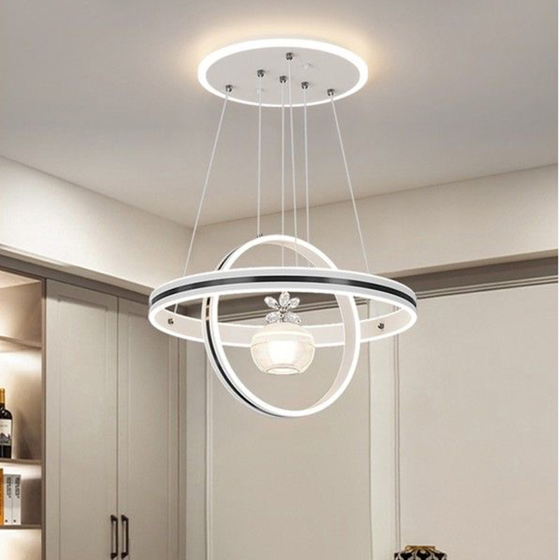 轻奢圆圈餐厅吊灯水晶苹果主卧灯儿童房三色变光吧台餐桌饭店铺灯,家装灯饰光源,餐厅吊灯,淘宝优惠券,粉丝福利购,淘宝优惠卷