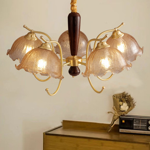 美式田园复古客厅吊灯法式中古风现代简约餐厅灯日式民宿卧室灯具