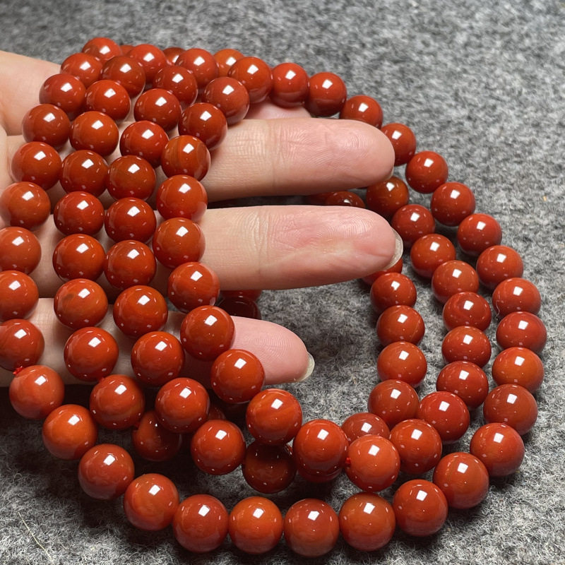 天然南红玛瑙佛珠手链