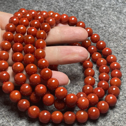 天然南红玛瑙佛珠手链