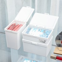 日本进口桌面化妆品面膜收纳盒带盖防尘抽屉分类翻盖收纳箱窄长深