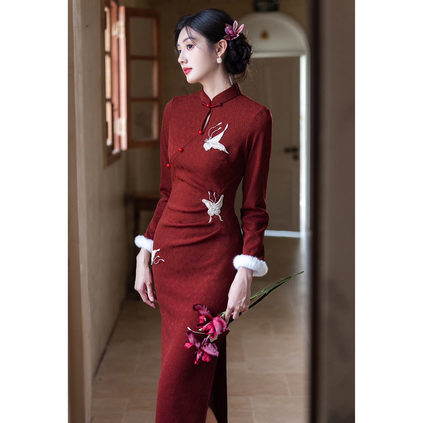 新中式改良旗袍年轻气质修身