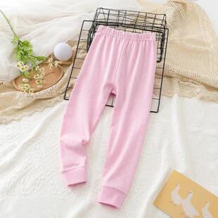 女童纯棉秋裤女款棉校服打底棉毛裤女孩印花全棉保暖裤秋冬款