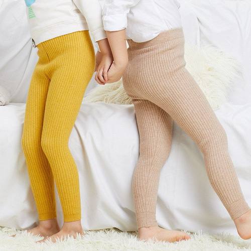 儿童加绒加厚针织毛线打底裤冬季