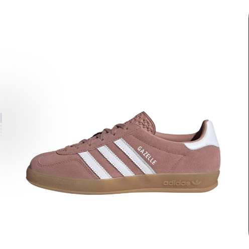 adidas originals GAZELLE INDOOR耐磨 低帮 板鞋 粉白色JS1397