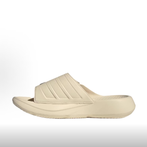 现货adidas LIGHTBLAZE 时尚舒适 防磨一字拖鞋 男鞋米色JS3586