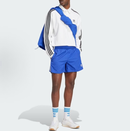 adidasoriginals橄榄球运动柔软舒适条纹长袖Polo衫男白色IZ2459