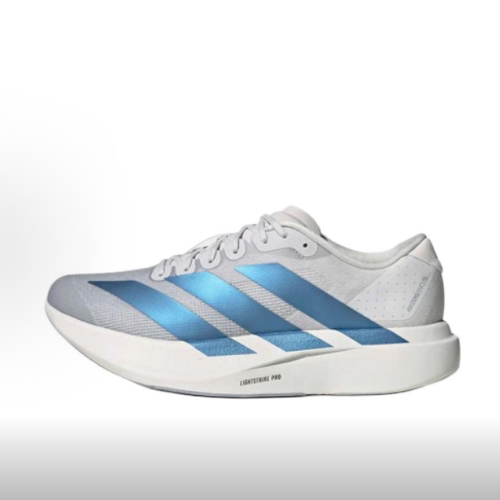 现货adidas Adizero Evo SL 舒适贴合跑步鞋 男款 浅灰白 KI6880