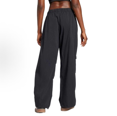 adidasESSENTIALS舒适纯色简约阔腿休闲裤女黑色 JD0785