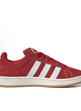 adidas皮革舒适红白色女鞋耐磨轻便低帮休闲板鞋H03474