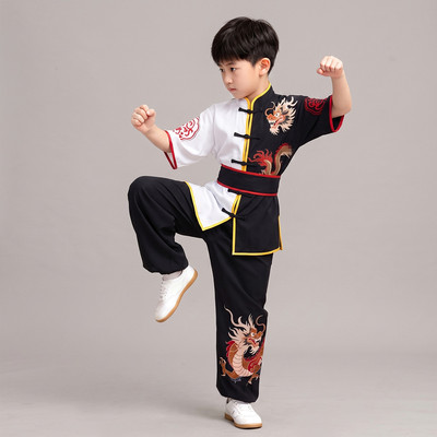 儿童武术服表演服装中国功夫武馆训练服舞龙狮打鼓服国风演出服装