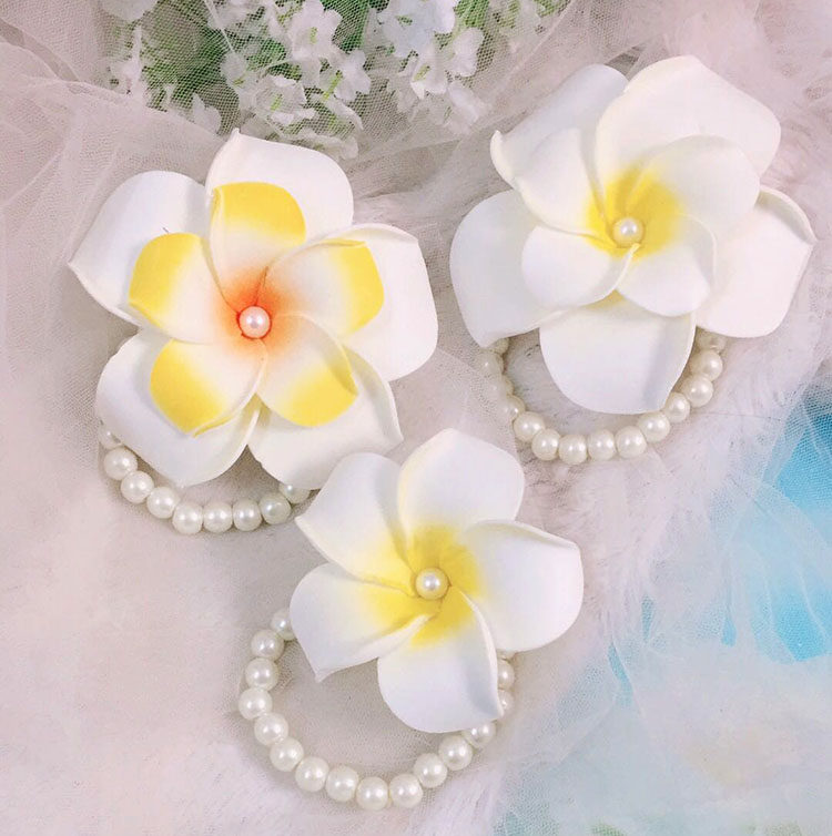 Bohemian style Plumeria Jewelry Seaside Vacation photograph Flower wrist Pearl Bracelet Wristlet Travel? Accessoriesin the Accessories/Fashion Jewelry, Bracelets  category - from Buy2taobao.com to provide professional Taobao agent buy service