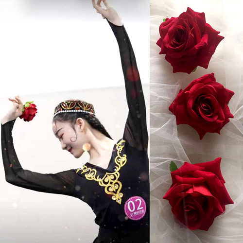 红色玫瑰花艺舞台表演道具戒指环