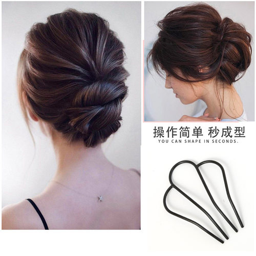 韩国盘发器铁质发插饰品发卡扁塌
