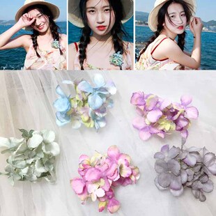 渡假饰品夏威夷风情绣球花朵发夹大号鸭嘴夹旅拍头饰头花演出发饰