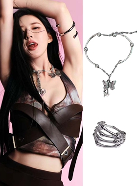 露丝同款蝴蝶流苏项链锁骨choker