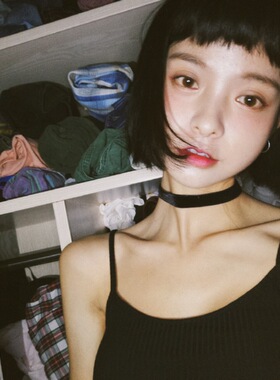 韩国原宿丝绒项圈短款挂脖锁骨链