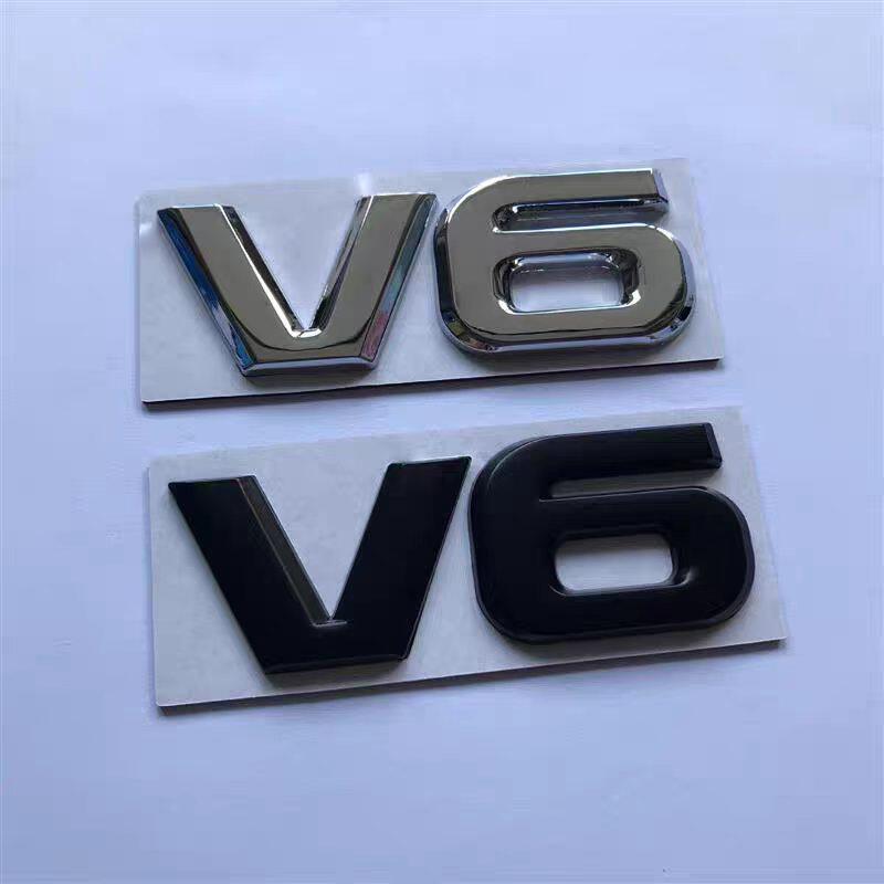 适用汉兰达普拉多V6排量标志 汽车数字母金属后尾箱贴标改装车标